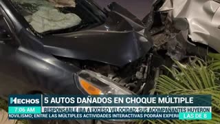 Choque Múltiple en Los Mochis | Un imprudente provocó daños a cinco vehículos