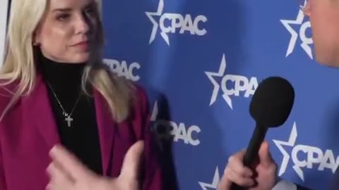 Pam Bondi Talks Epstein List with Benny Johnson at CPAC