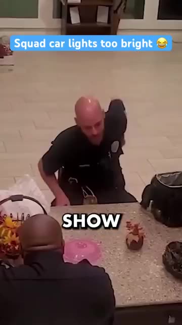 Squad car lights were too bright