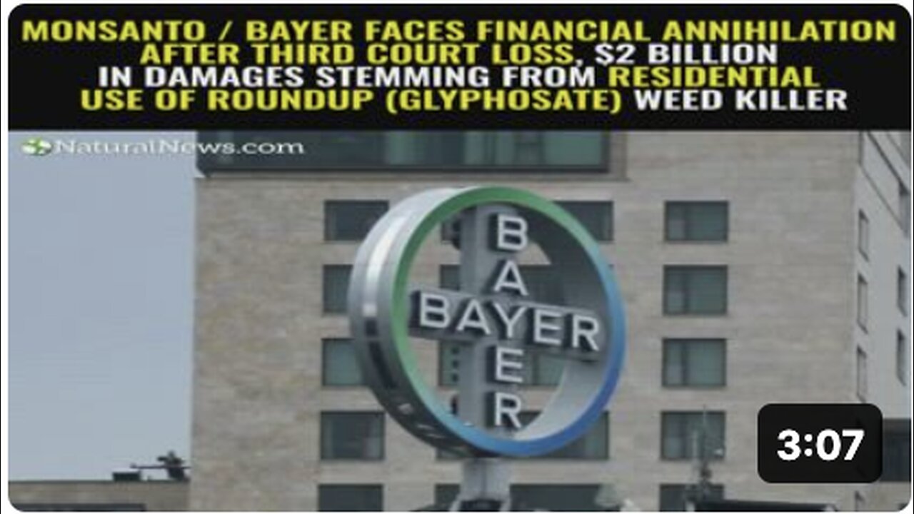 Monsanto / Bayer faces financial annihilation after third court loss
