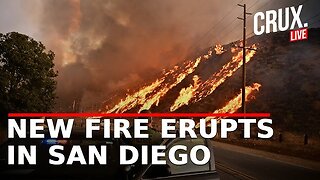 Wildfire in Otay Mountain Wilderness, near California-Mexico border