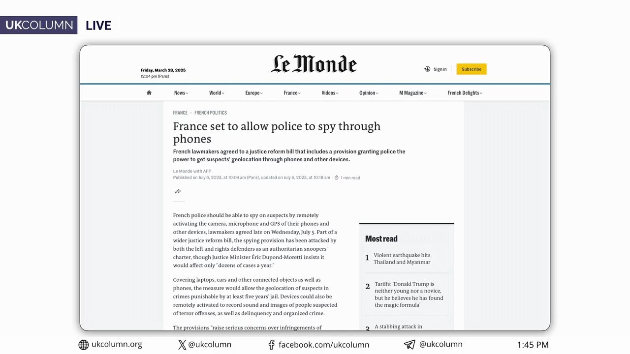 Online Safety or Thought Policing? Ofcom’s Grip on Digital Speech and the End of Privacy - UK Column