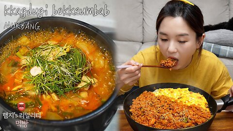 Radish Kimchi Fried Rice & Wild Chive Soybeans Soup ☆ ft. Scrambled Egg