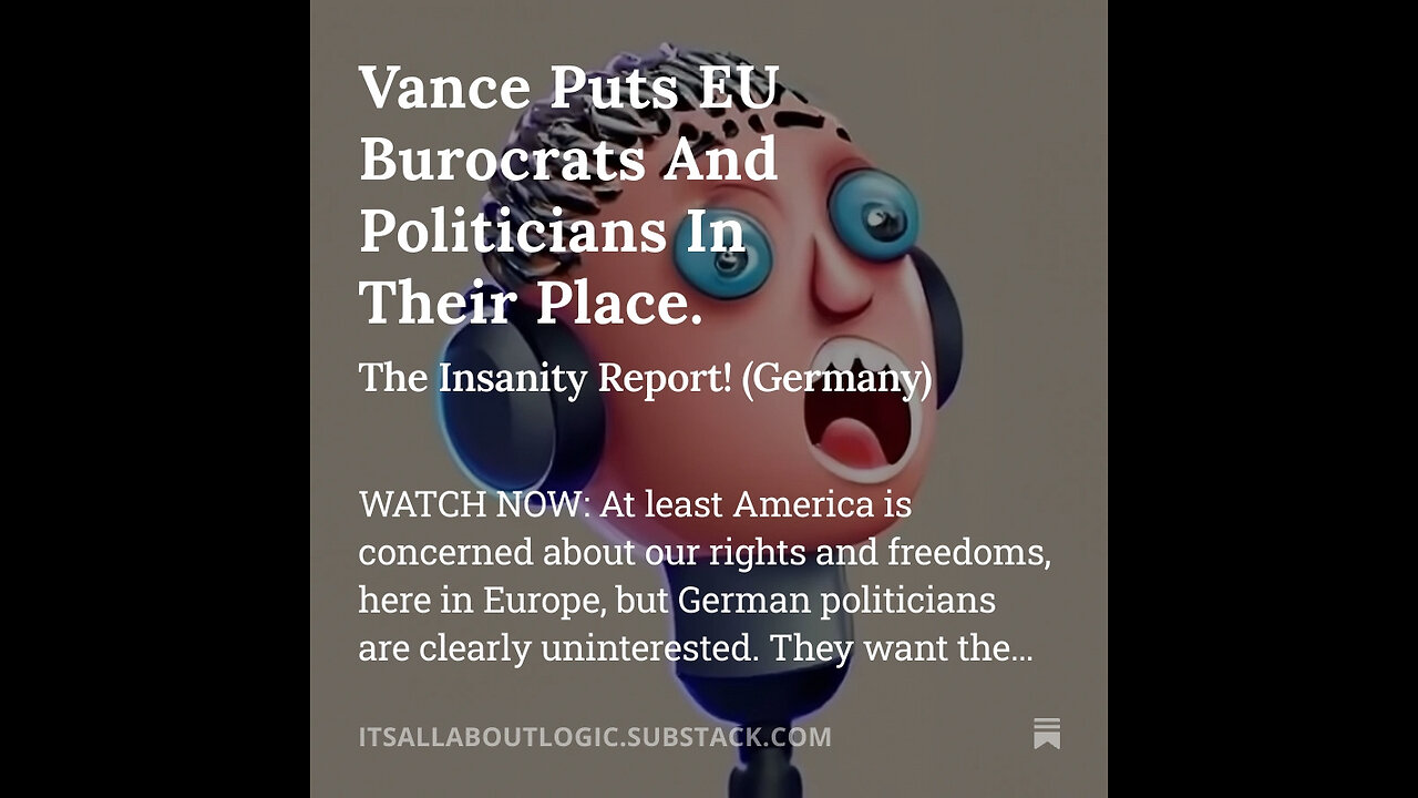 Vance Puts EU Burocrats And Politicians In Their Place.🙏