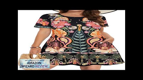 Summer Dresses for Women Casual Tshirt Short Sleeve Floral Sundress Beach Cover Review