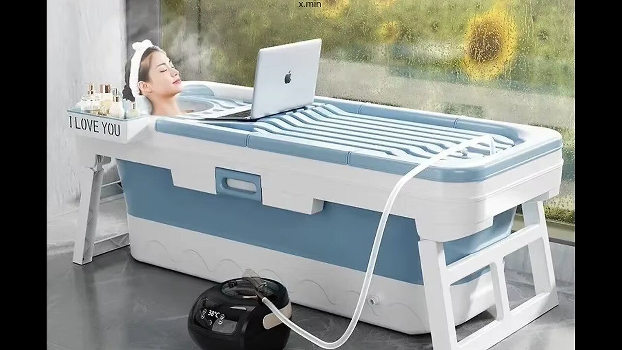 Portable Folding Plastic Bathtub for Kids and Adults