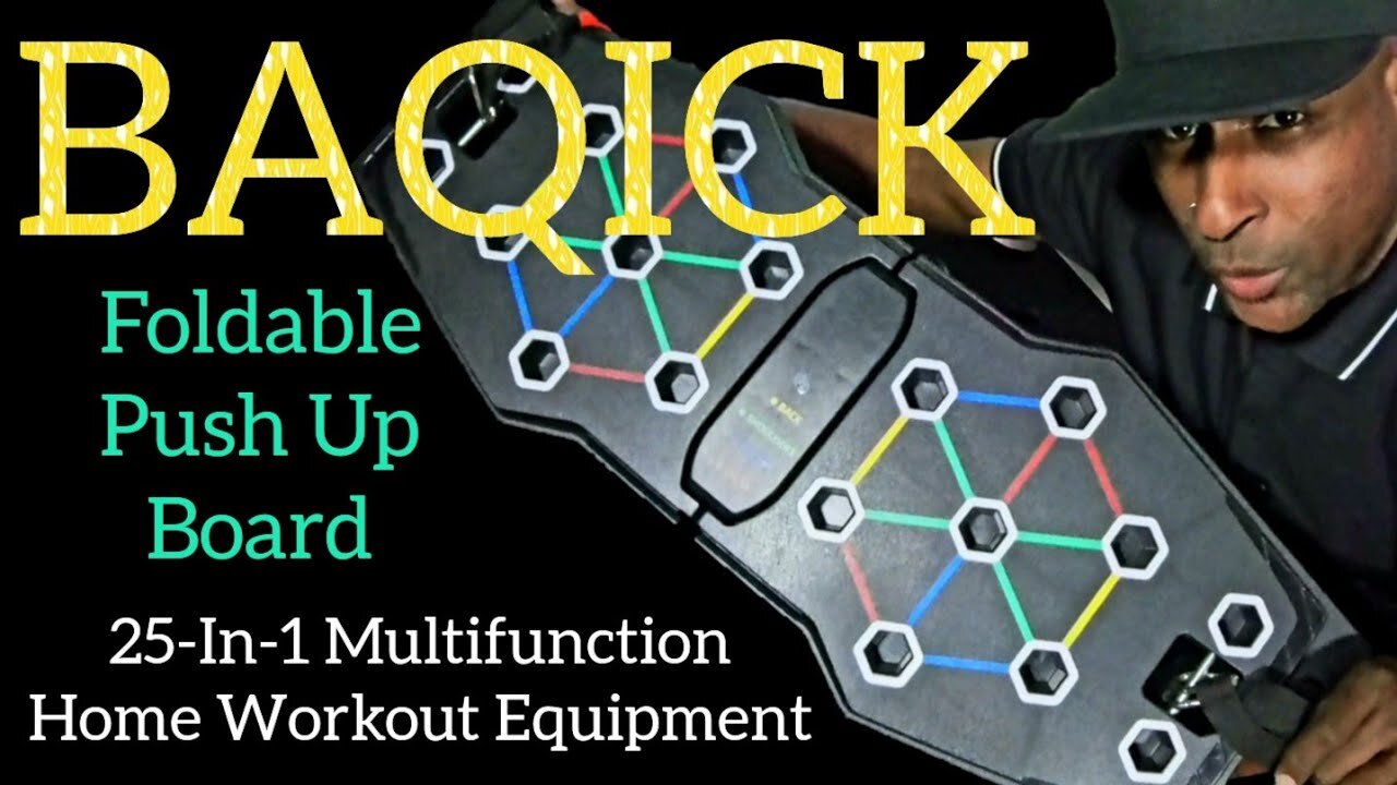 Maximize Your Home Workout with the BAQICK Foldable PushUp Board! 💪 25 in 1 Multifunctional Trainer