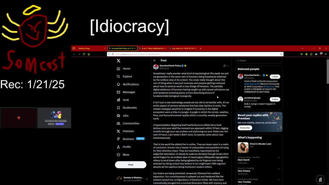 SoMCast Thinking Things W/JLK [Idiocracy]