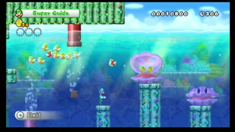 New Super Mario Bros. Wii: Super Guide (Wii) - World 1 (Part 2/NO COMMENTARY)