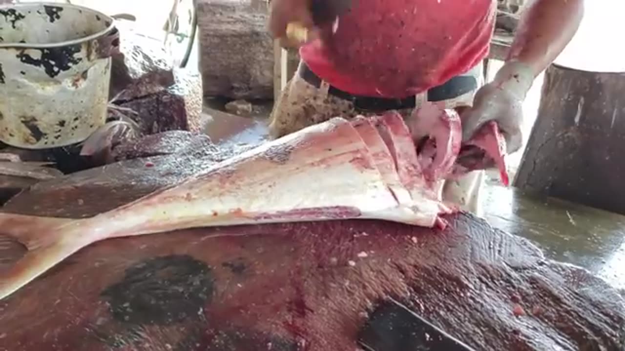 Giant Trevally Fish Cutting _ Fish Cutting Experts