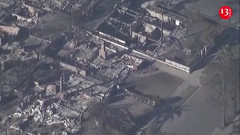 Aerial footage captures the devastating aftermath of the Los Angeles-area fires