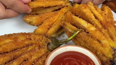 Baingan Fries ASMR Cooking __ _shorts _food _cooking _asmr _sounds _streetfood _indianasmrworld