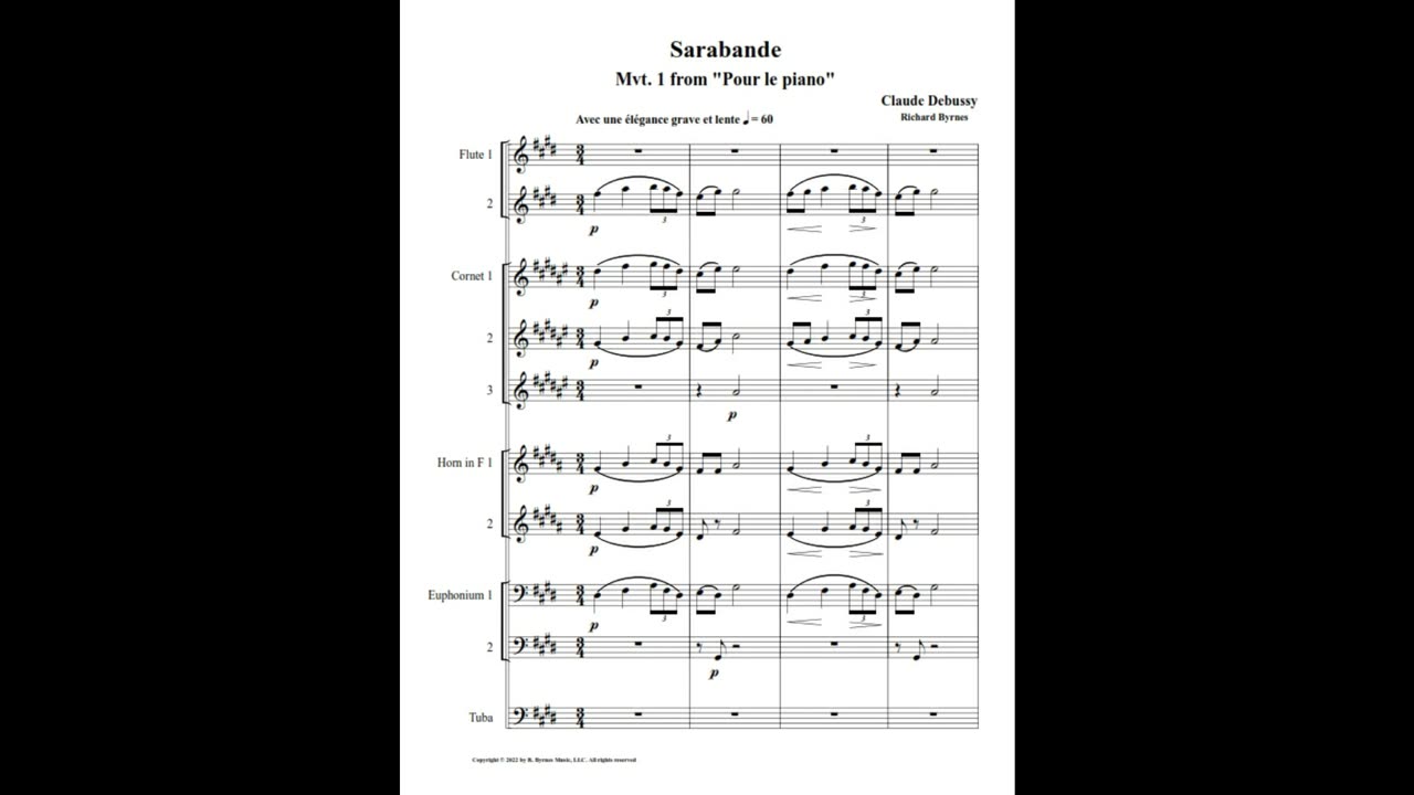 Claude Debussy – Sarabande (Brass Octet + 2 Flutes)
