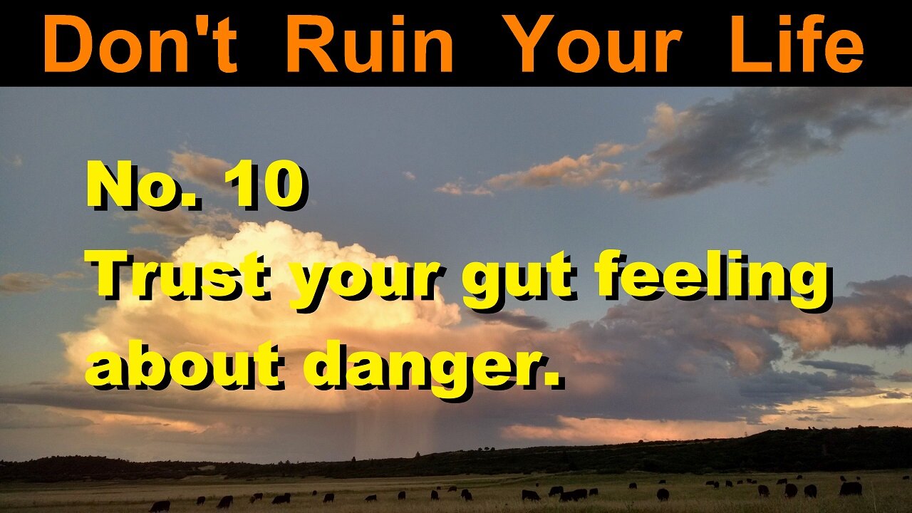 DRYL No. 10--Trust your gut feeling about danger.