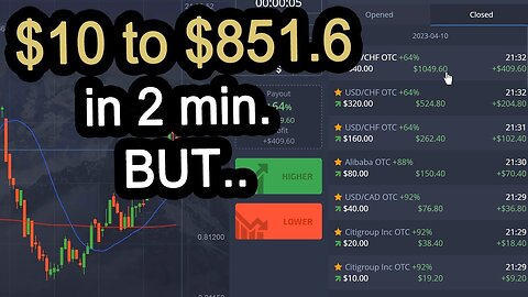 $10 to $851.6 in 2 minutes.