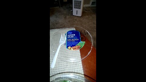 Eating Kroger Garden Salad With Chicken And Bacon Salad Kit For One, Dbn, MI, New Year's Day 2025