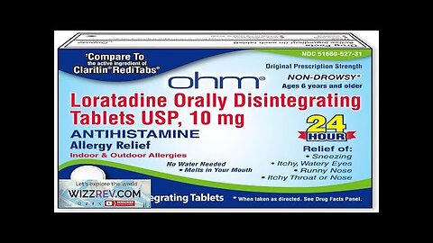 Ohm 24-Hour Allergy Medicine Loratadine Orally Disintegrating Tablets 10 mg Antihistamine Review