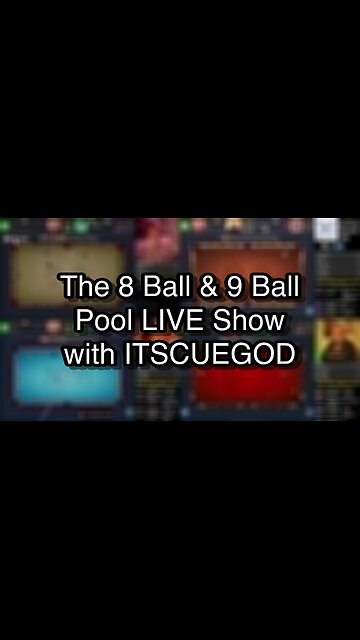 The 8 Ball & 9 Ball Pool LIVE Show with ITSCUEGOD