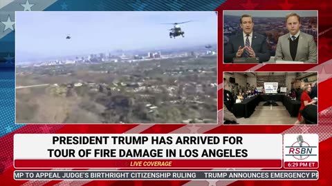 PRESIDENT TRUMP TAKES AN AERIAL TOUR OF FIRE DAMAGE IN LOS ANGELES