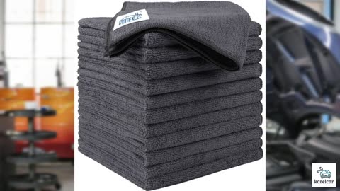 HOMEXCEL Grey Microfiber Cleaning Cloths 12 Pack