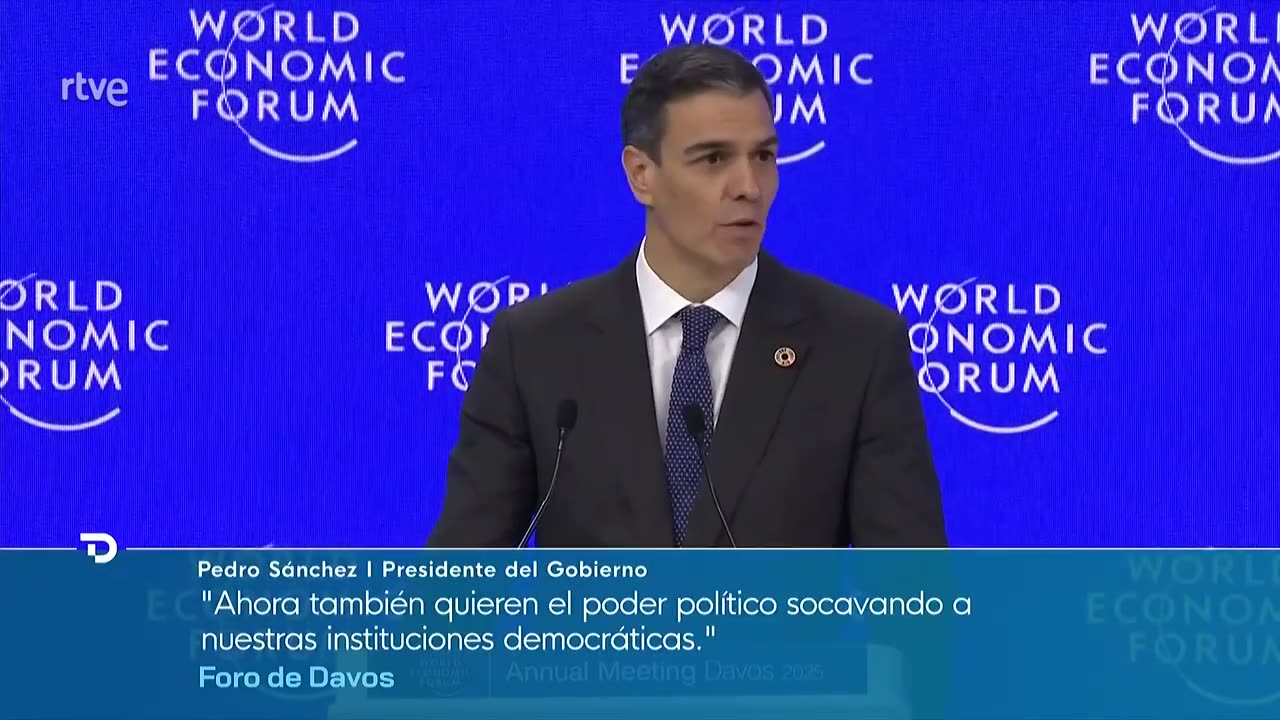 FORO DAVOS: PEDRO SÁNCHEZ plantea ELIMINAR el ANONIMATO en las REDES SOCIALES | RTVE