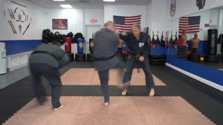 An example of the American Kenpo technique Ram and the Eagle