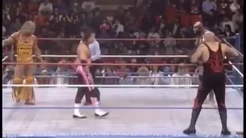 The ultimate warrior bret hart vs Kamala and papa Shango 1992