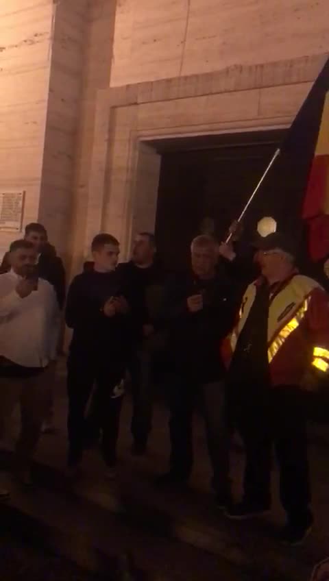 Daniel Zăgănescu la protestul din Timișoara, 9 martie 2025