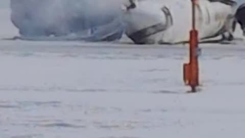 Crash Leaves Plane Smoking And Upside-Down At Toronto Airport