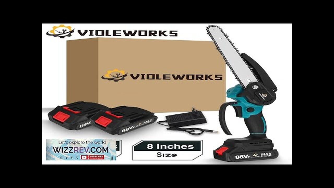 8 Inch Brushless Electric Cordless Chain Saw Handheld Rechargeable Pruning Wood Power Review