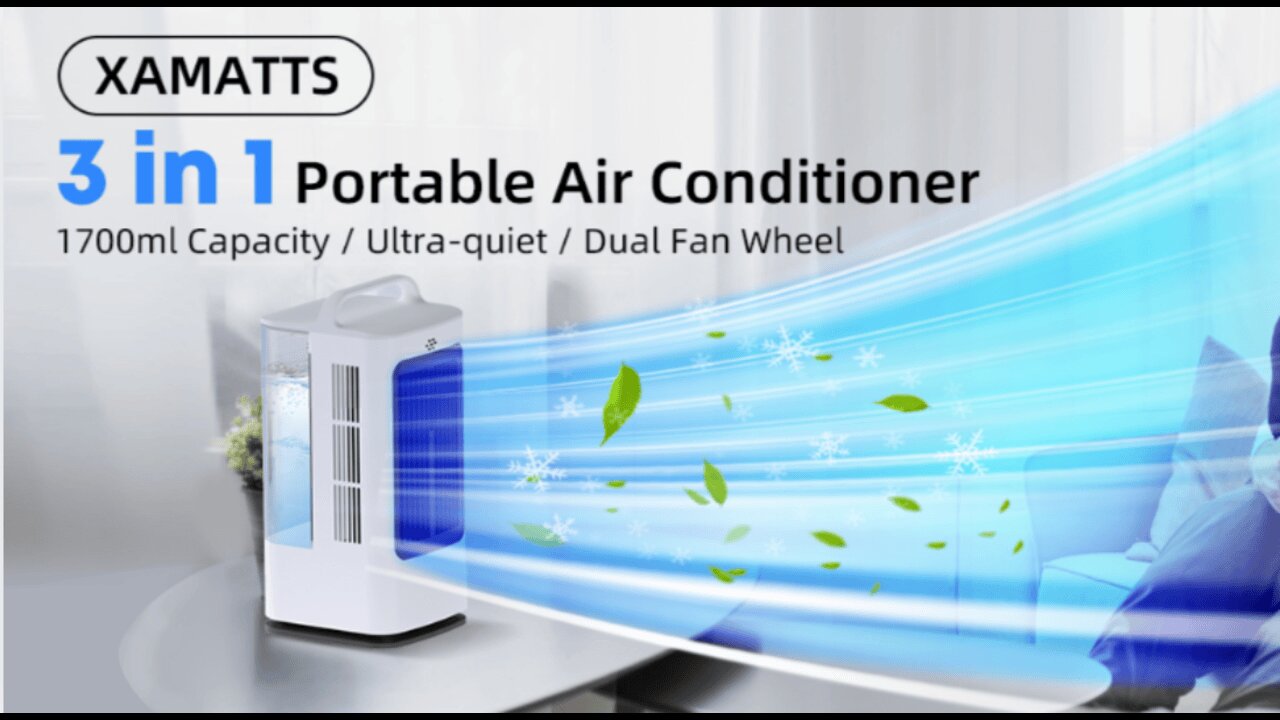 Portable Air Conditioners, 1700ml Evaporative Air Cooler with Remote