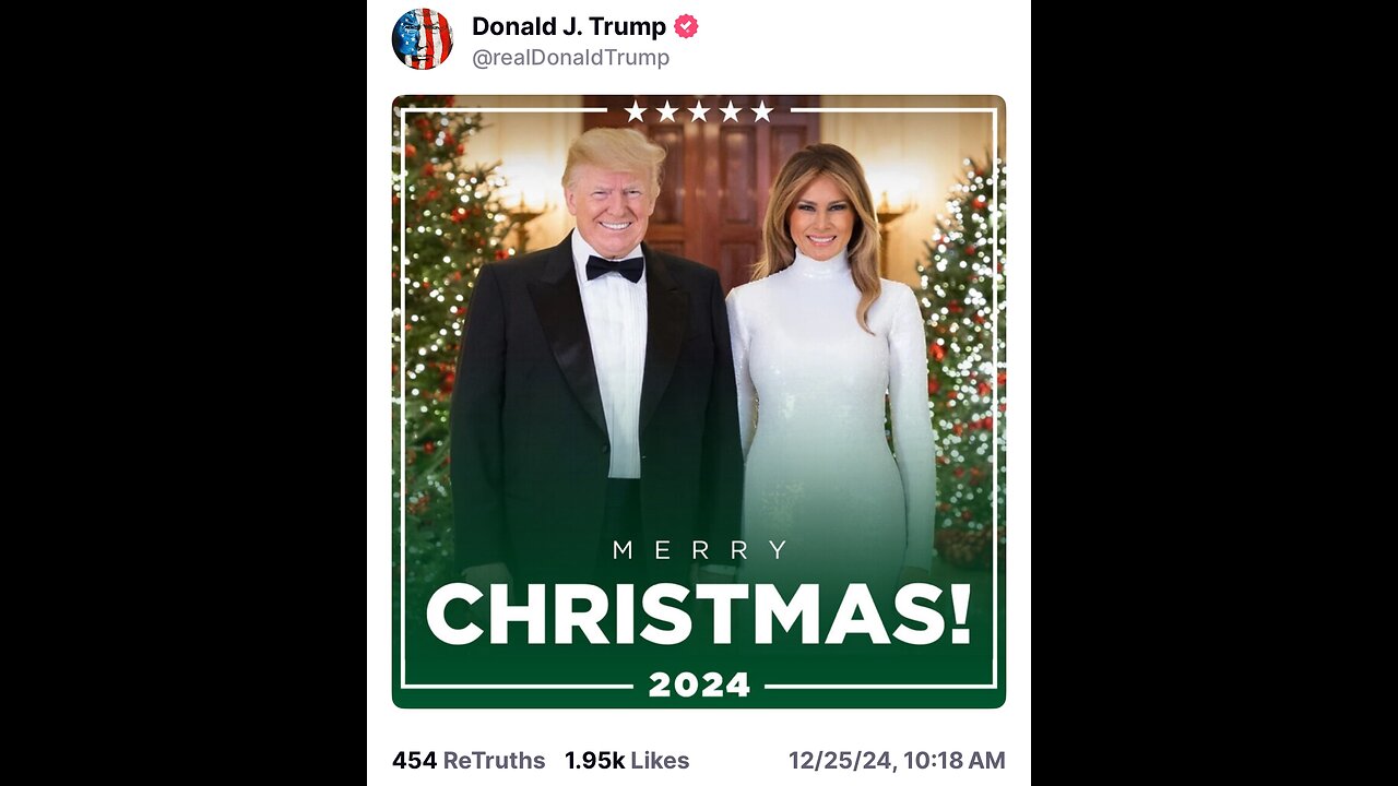 TRUMP❤️🇺🇸🥇🪽SPECIAL CHRISTMAS MESSAGE🤍🇺🇸🏅🪽💃🎄🕺TO AMERICANS💙🇺🇸🏅🪽🏰🎄🏛️⭐️