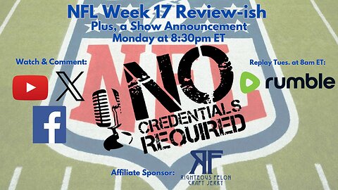 NFL Week 17 Review-ish (Plus, a Big Show Announcement!)