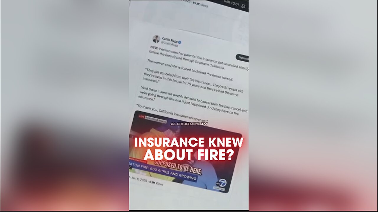 Alex Jones: Did Insurance Companies Know The Fires Were Coming - 1/9/25