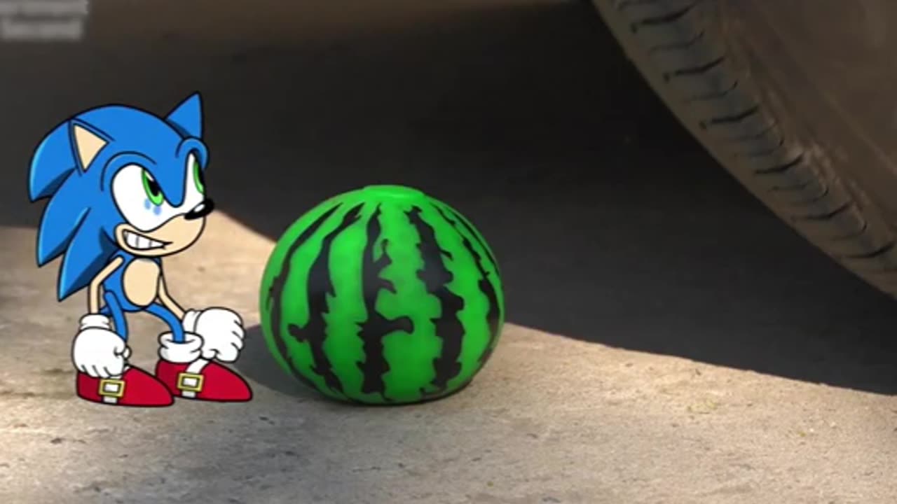 🚨 OH NO! Sonic vs. Watermelon: Can It Survive the Crusher? 🤯 | Crunchy & Soft Crush ASMR! 💥
