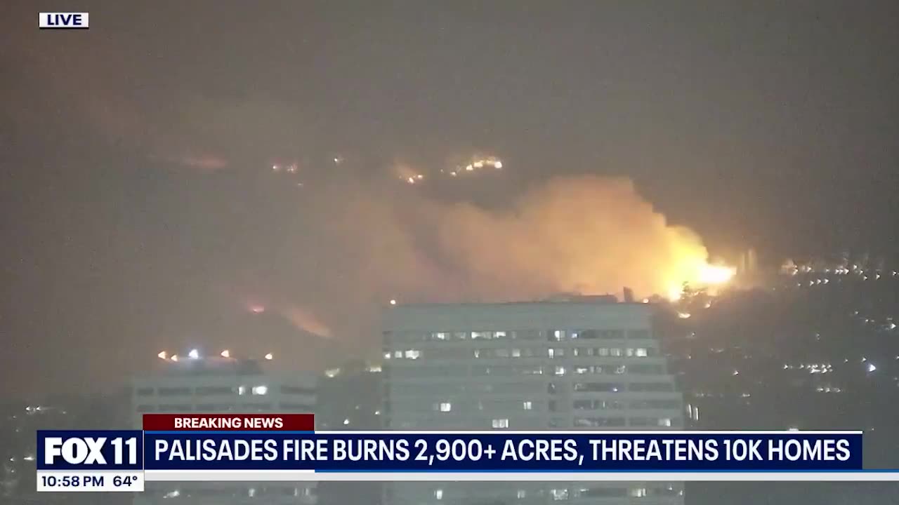 🚨FOX 11 as California Wildfire Rages: “If you're wondering, 'Where is LA Mayor