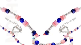 修正----GN-20241224-01 Winter Natural pink opal Necklace High Quality Lapis Lazuli Natural Gemstone