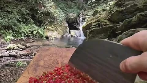 Make burgers with hot stones in the wild 🔥🥩🍖