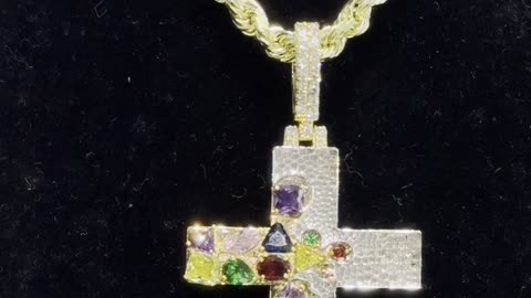 Natural Diamond & Birthstone Cross Pendant Setup