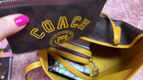 What's in my Coach Varsity City Tote Bag & Matching Accessories.