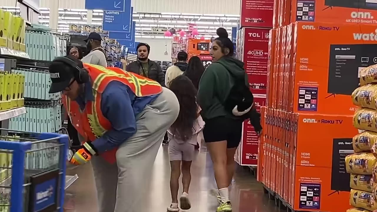 Fat Guy Farts On People of Walmart!!!