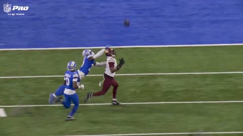 Jayden Daniels deep throw to Dyami Brown against Detroit Lions in playoffs