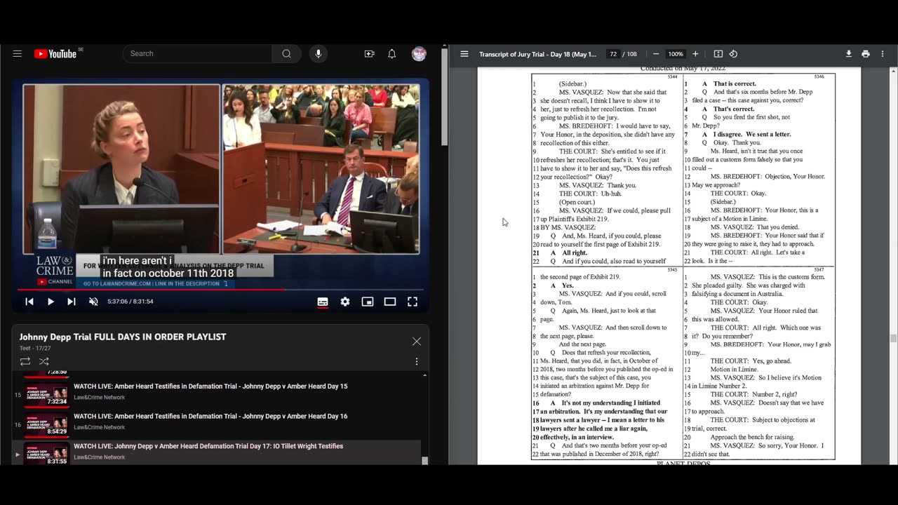 Couples react: Depp vs Heard transcripts of the trial day 17 (part 4)