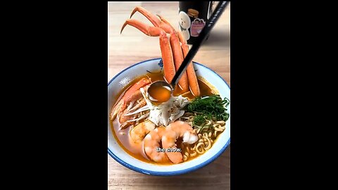 How to assemble crab Ramyeon bowl