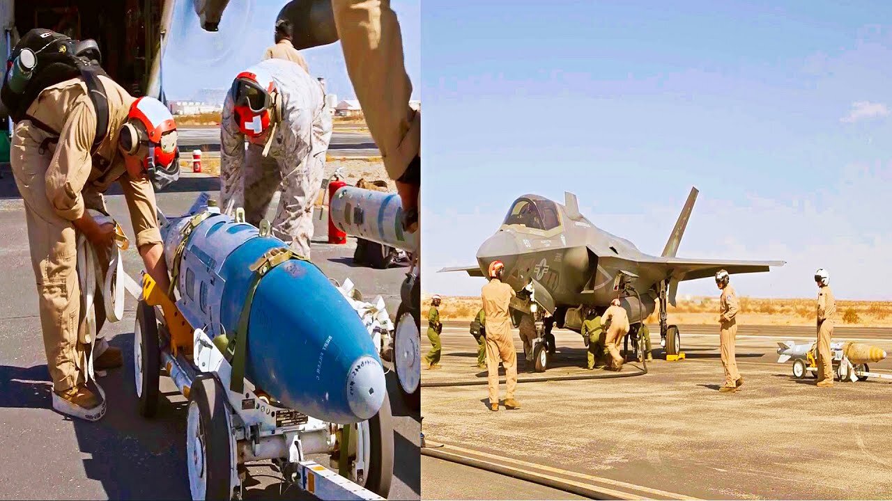 US Marines Prepare F-35B for Combat! Ordnance Installation & Refuelling