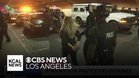 Dozens detained as downtown LA immigration protests continue