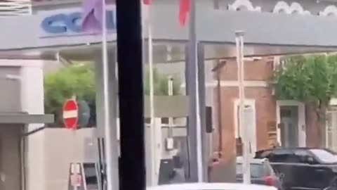 African migrant setting fire to gas station in Italy