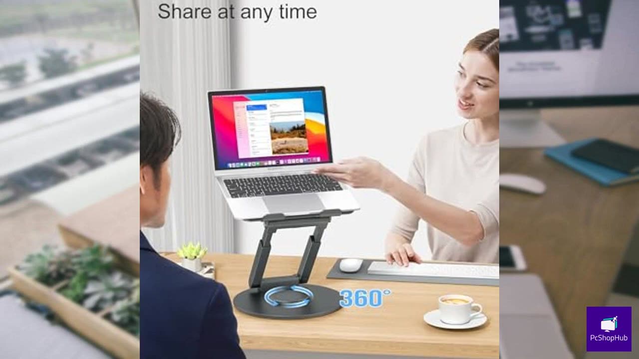 Tounee Telescopic Laptop Stand for Desk with 360° Swivel Base