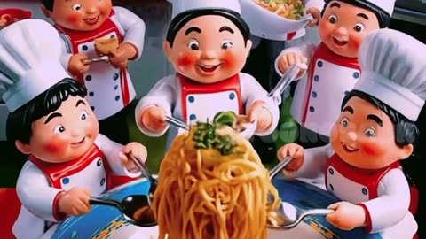 Minimal chef making gaint noodles