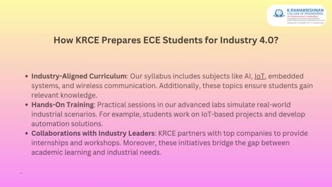 Preparing for Industry 4.0 with ECE Department at KRCE